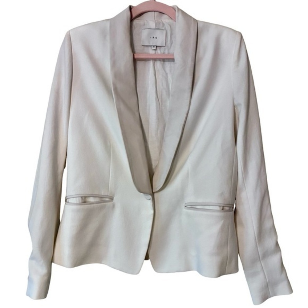 IRO Shawl Collar Blazer With Leather Details, Size EU 40/US 8.